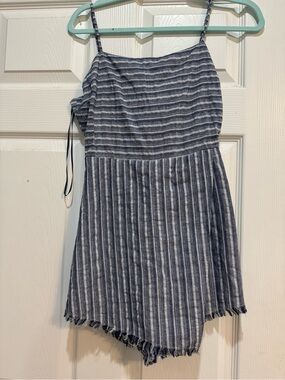 Striped Navy & White Spaghetti Strap Summer Romper